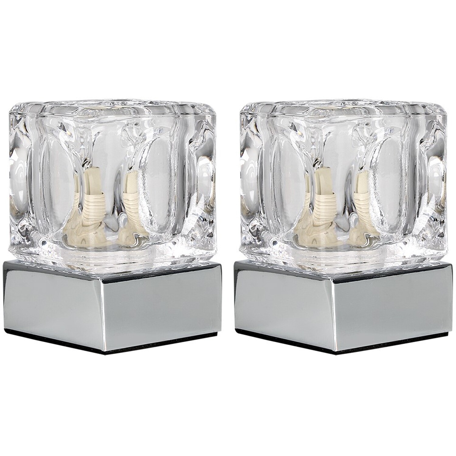 Ice Cube Touch Table Lamps - Set of 2 - Chrome