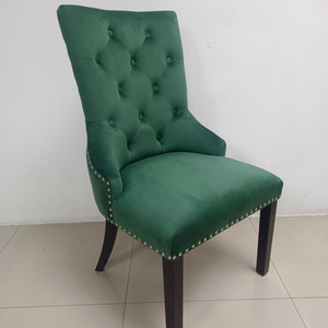 2 Belgravia Velvet Knockerback Dining Chairs Black Leg