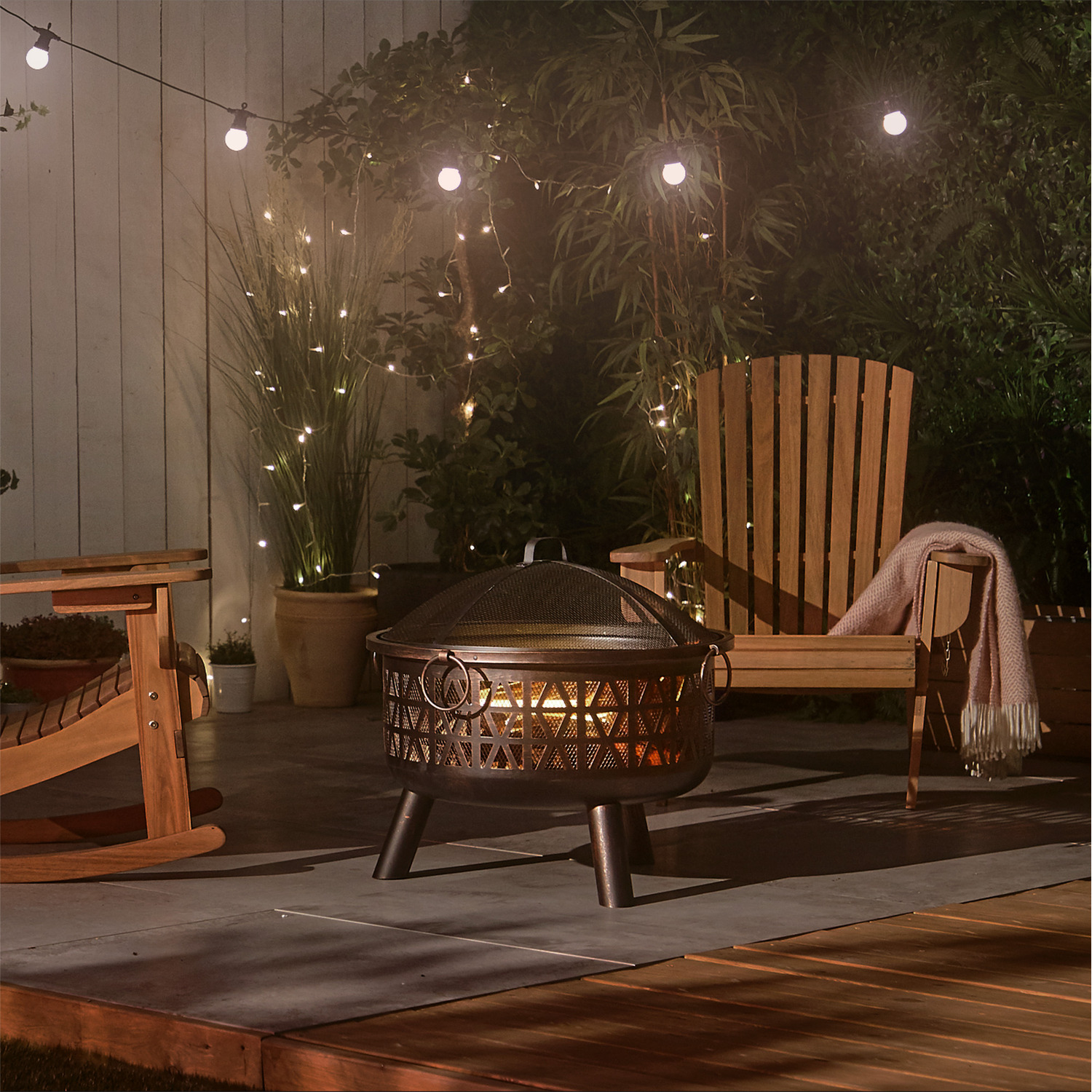 Folding Adirondack Garden Chair With Oiled Finish - Natural 2