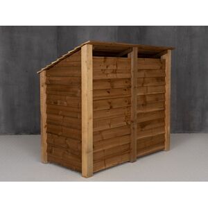Double Bay Wooden Log Store With Door