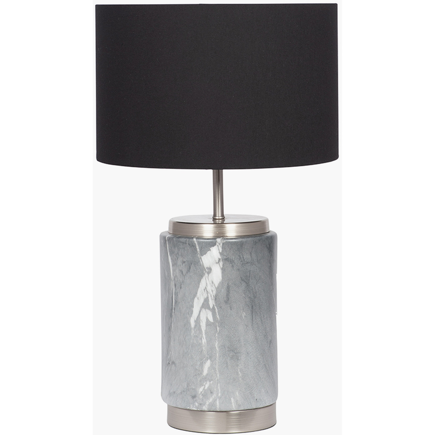 Art Deco Marble Effect Ceramic Table Lamp - Grey Marble Effect