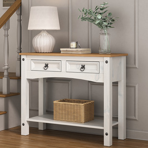 Corona White Console Table 2 Drawer
