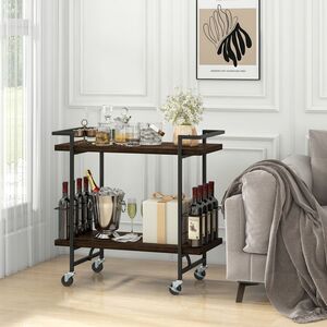 2-Tier Rolling Home Bar Cart