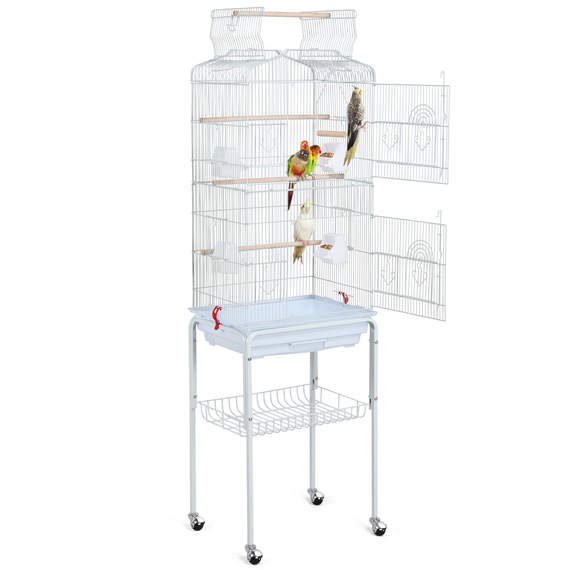 Image showcasing Rolling Parrot Cage with Double Doors