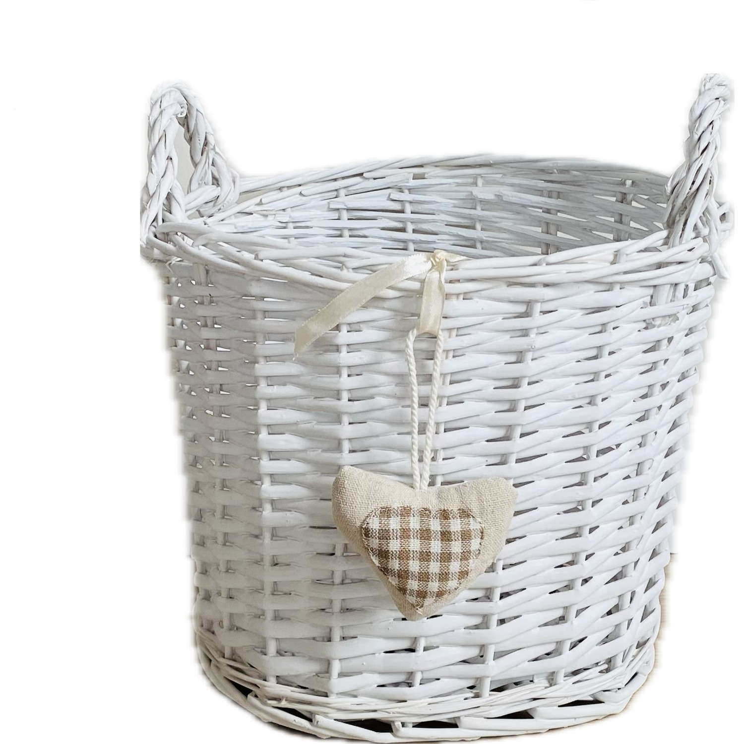 Image of Oval Deep White Shabby Chic Basket&hellip;