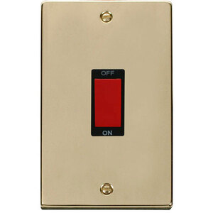 Polished Brass 2 Gang Size 45A Switch