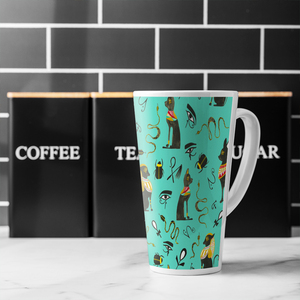 Hand Painting Abstract Ancient Egypt Horus Eye Signs Latte Mug