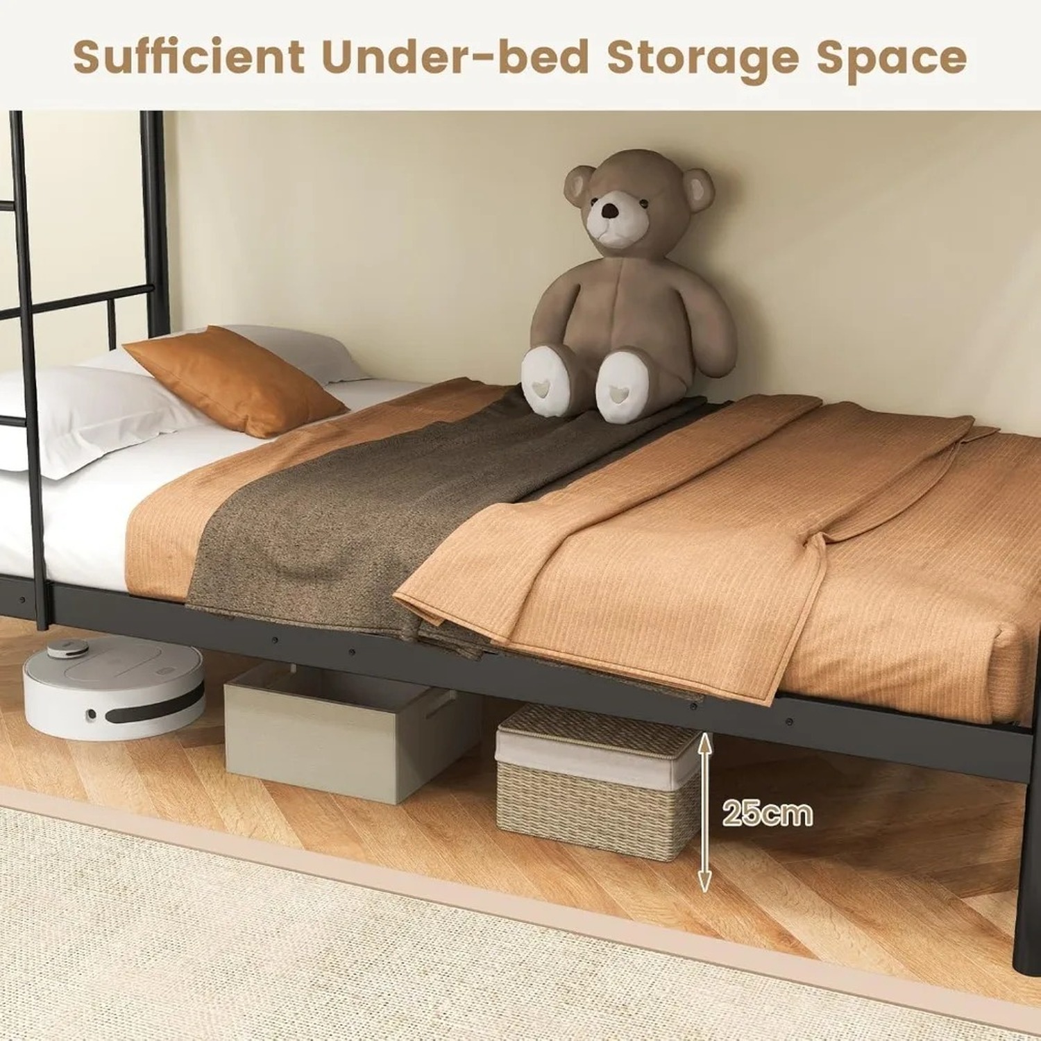 Single Kids Bunk Bed - Black