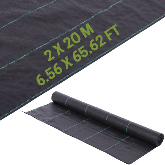 Weed Control Membrane 2 x 20m Roll for Gardens, Landscaping Artificial Grass