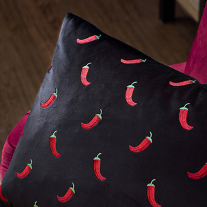 Chillies Embroidered Cushion