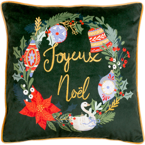 Deck The Halls Embroidered Cushion