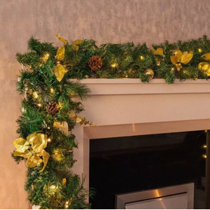 Christmas Gold Poinsettia Garland