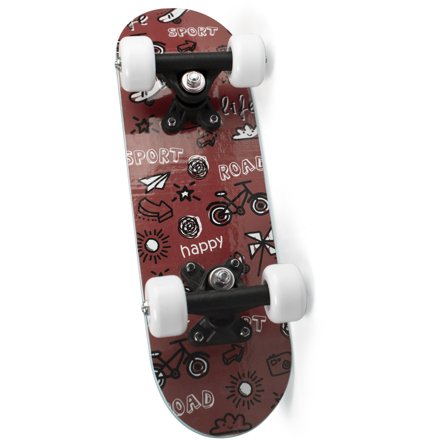 Mini Skateboard FunTomia 57 Cm - Tavola In ABS Con Luci LED (opzionali) - Truck In Alluminio E Cuscinetti ABEC-11 - Borsa Inclusa