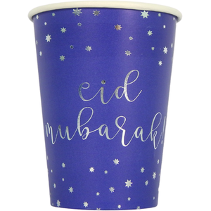 Eid Mubarak Cups Blue Silver