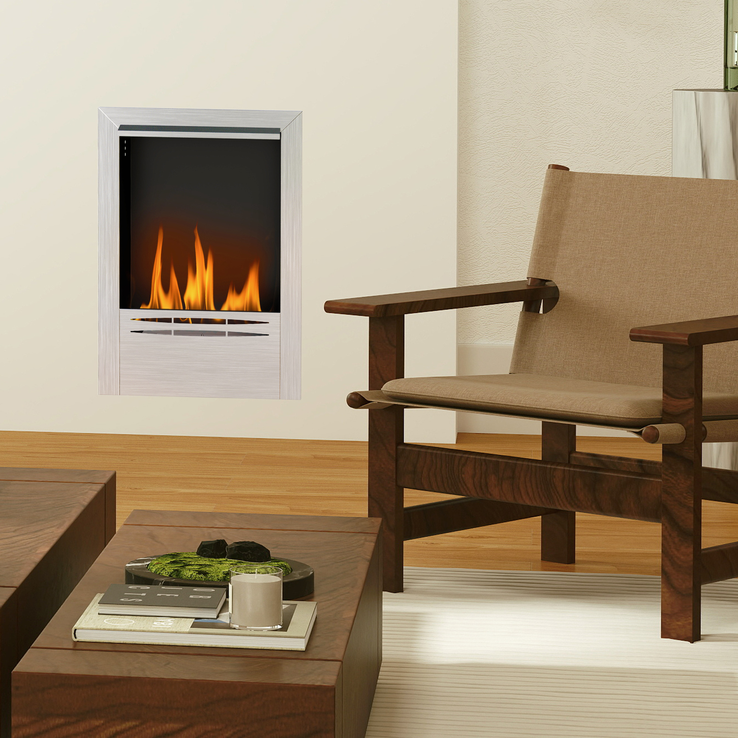 HOMCOM Ethanol Fireplace Insert Burns for Up to 3.3 Hours