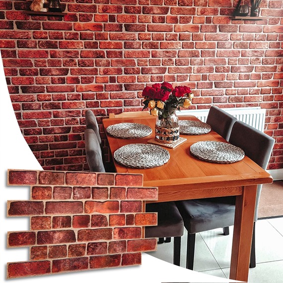 3D Wall Panels Brick design PVC Cladding Panels
