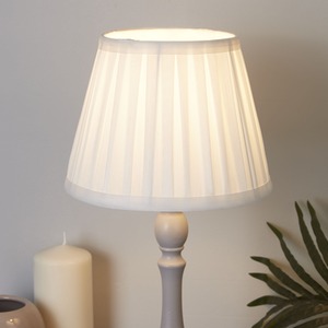 Taper Pleat Silk Shade 20cm White