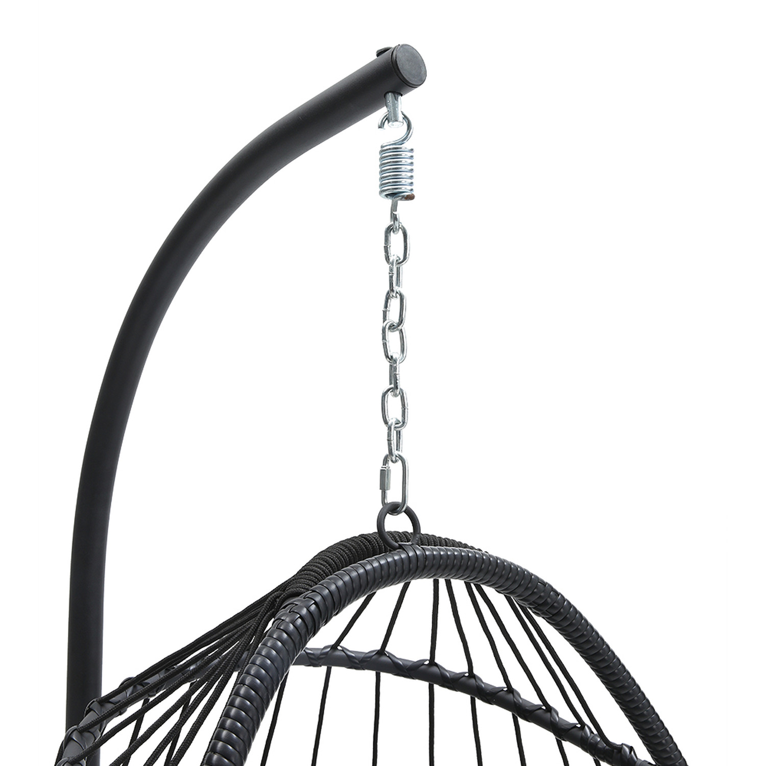 Garden Hanging Egg Chair With Cushion - Black 1