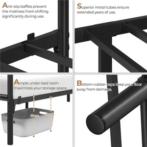 Black / King Metal Bed Frame with Cloud Design shot 7824469