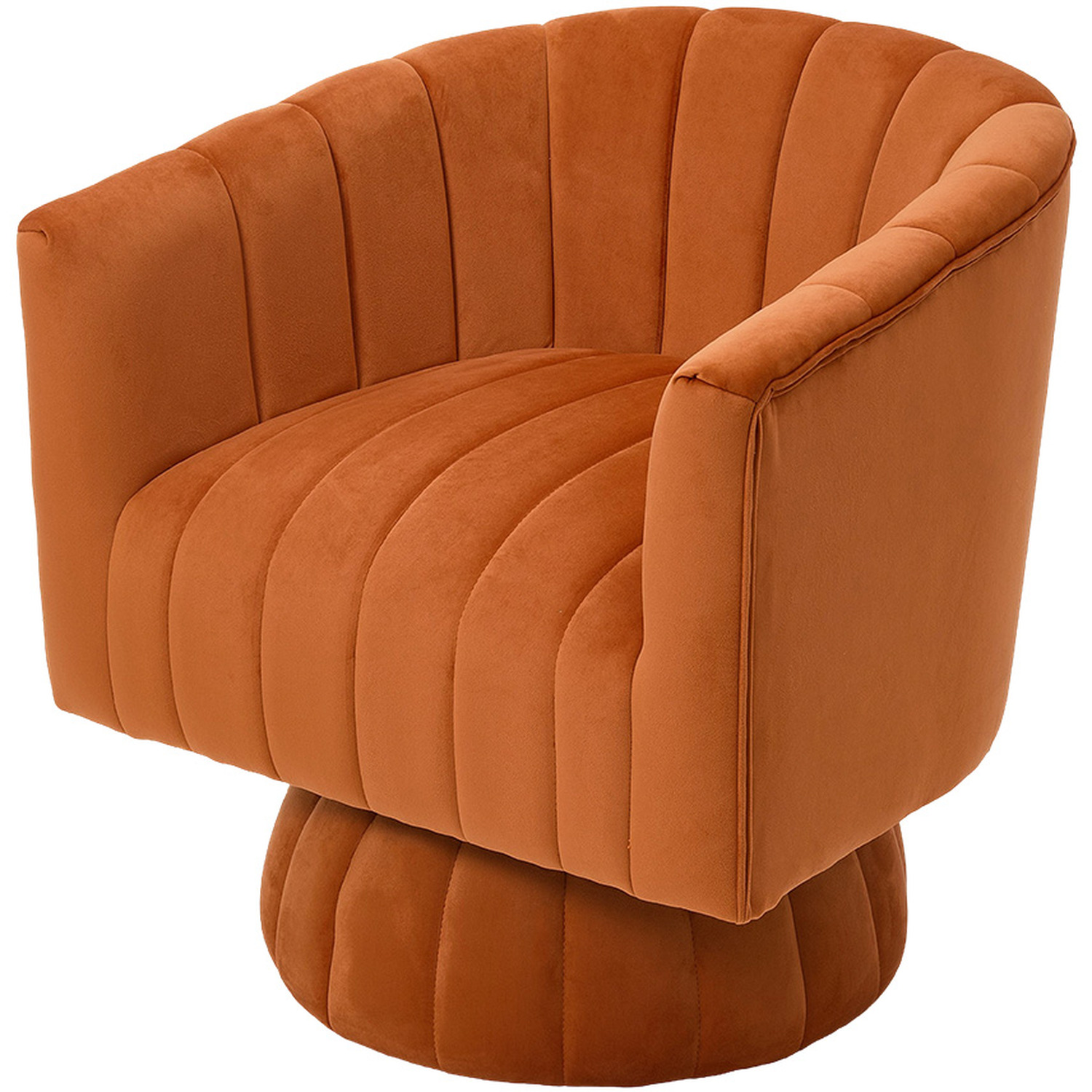 Livingandhome Upholstered Swivel Accent Armchair - Orange