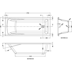Square Bathtub Front Panel and Bath Screen Chrome Profile