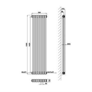 Anthracite / 150cm / 38cm Vertical Traditional Cast Iron Style Radiator 1500-1800mm 2 Column Anthracite shot 8210142