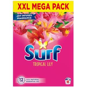 Surf XL Mega Pack Tropical Lily Laundry Washing Powder 95 Washes, 4.75 kg