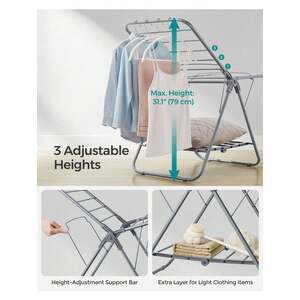 SONGMICS Foldable 2-Level Clothes Drying Rack