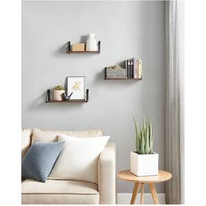 VASAGLE Rustic Floating Wall Shelves Set of 3