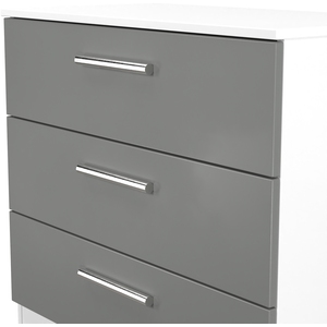 Dusk Grey & White Contrast Ready Assembled 3 Drawer Chest shot 9096572