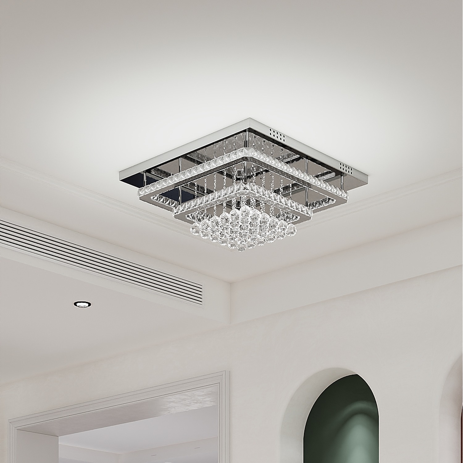 Fluid Led Ceiling Multi-Layer Crystal LED Flush Mount Ceiling Light