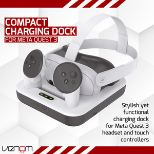 Venom Charging Dock and Rechargeable Battery Packs for Meta Quest 3