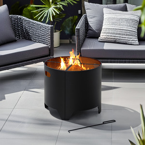 Outdoor Steel Fire Pit with Fire Poker