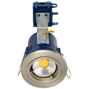 Satin Chrome / 13.5cm 2 Pack of Fixed Recessed Fire Rated IP20 Downlights shot 10029069