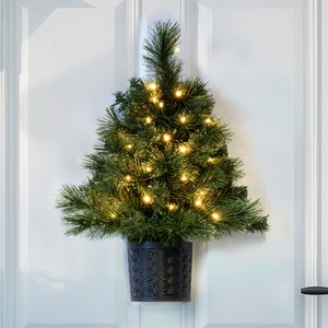 The Pre-lit Majestic Dew Pine Wall Hang Half Potted Tree