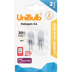 UniBulb Halogen G4 200lm 20W 2800K
