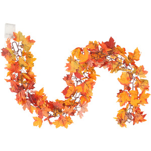 Lifeideas Hanging Artificial Maple Leaf Fall Garland with LED Lights