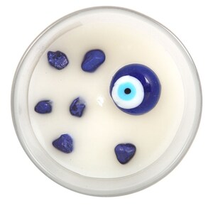 All Seeing Eye White Sage Protection Candle With Crystal Chips
