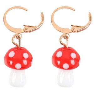 Whimsical Toadstool Mushroom Dangle Earrings