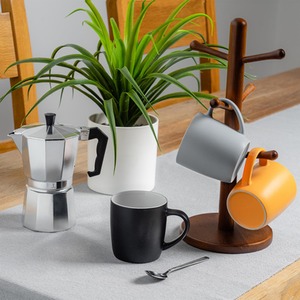 6x Three-Tone Matt Coloured Coffee Mugs - 350ml