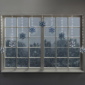 9 Piece Snowflake Infinity Curtain Lights