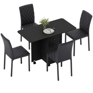 HOMCOM Dining Table Set Folding Drop Leaf Table with Storage