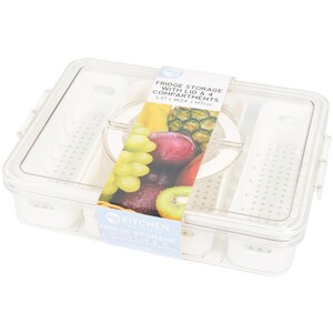 Fridge Storage With Lid and 4 Compartments