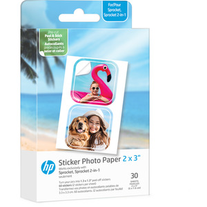 30 Sheets - HP Sprocket Cut Out Sticker Zink 2x3