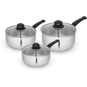 Townhouse 3 Piece Saucepan Set Stainless Steel