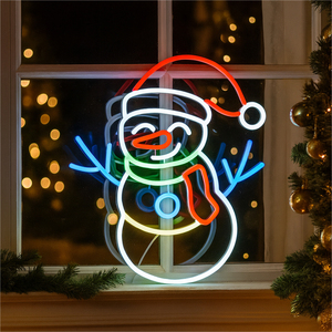 Xmas Haus 40X35cm Neon Snowman 1.5M Cable Usb Indoor