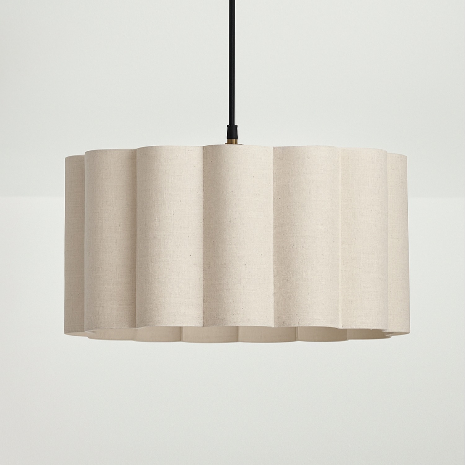 Image of CGC Sabrina Scalloped Oatmeal Linen Drum&hellip;