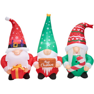 Christmas Inflatable Trio of Gnomes with LED Lights