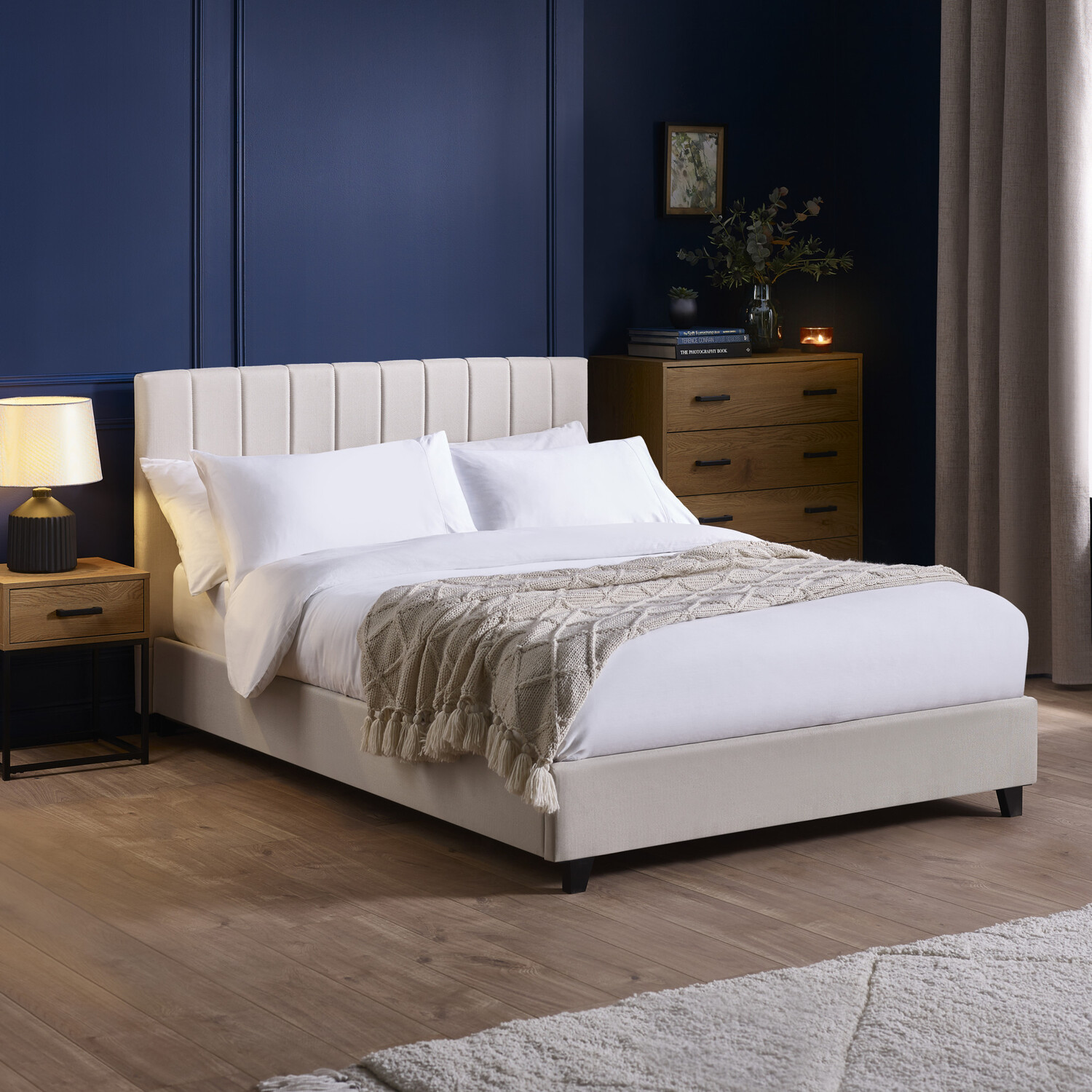 Aylen Bed Frame - Oatmeal King