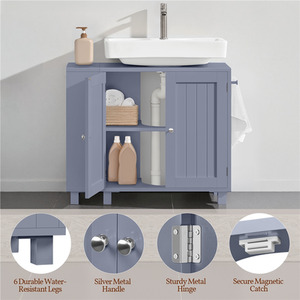 Grey Yaheetech Vanity Unit Basin Cabinet shot 12092834